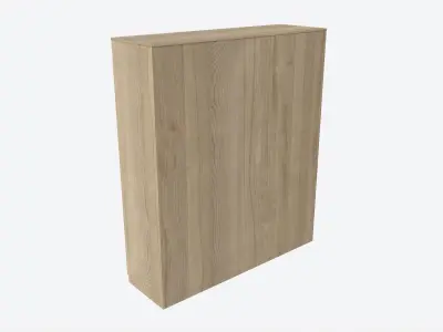 Wardrobe 4-door Wooden with Mirrors 3D model