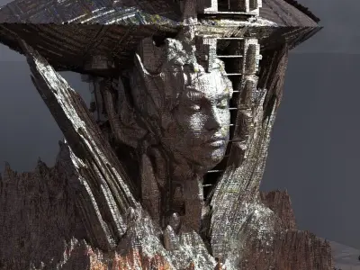 Ancient Sci-Fi  mountain 3D 3D model