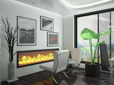 Kitchen Dining And Living Room 3D model