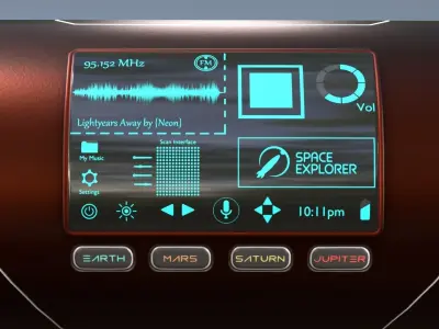 Sci-fi speaker Low-poly 3D model