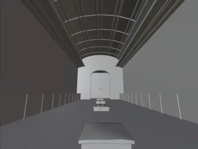 the empty gallery Low-poly 3D model