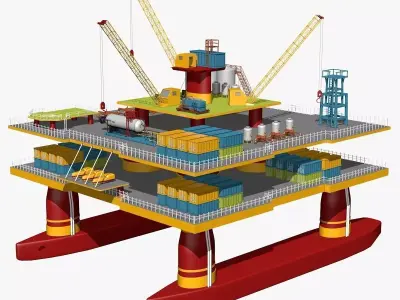 Industrial Oil Platform 3D model