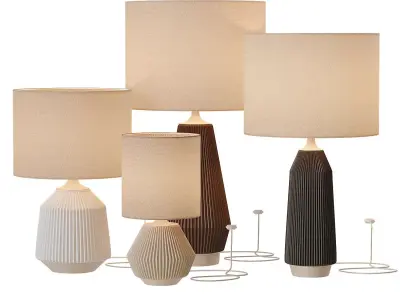 Westelm Roar Rabbit Ripple Ceramic Table Lamp 3D model