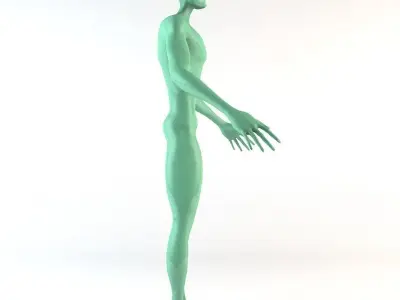 Strong Alien Character Low-poly 3D model