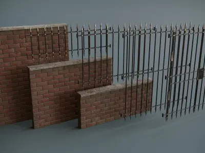 Modular Fences Low-poly 3D model purchase