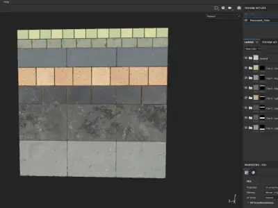 Pavement Trim Sheet PBR Texture