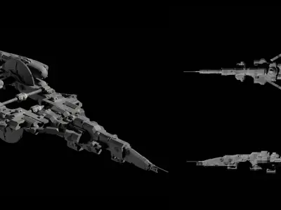 Spaceship Kitbash Pack Low-poly 3D model