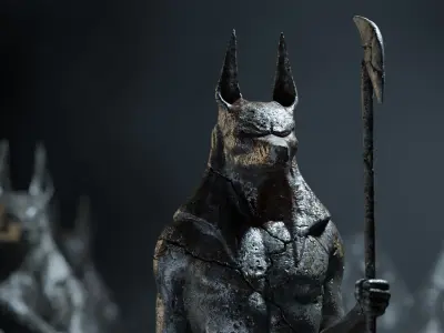 Anubis Statues Free 3D model