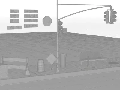 NYC City props lightpack Low-poly 3D model