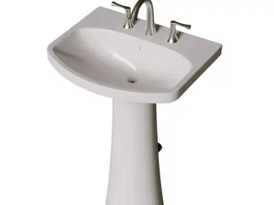 Ceramic Bathroom Pedestal Sink 3D model