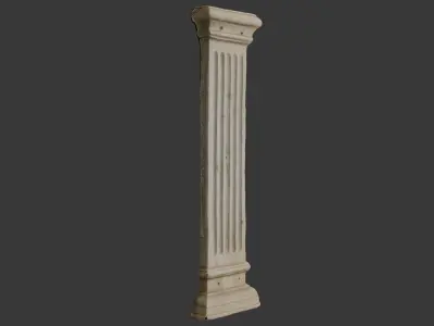 Fluted Architectural Column 3D Scan Low-poly 3D model