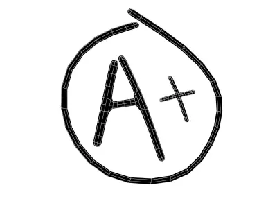 Grade A Plus Symbol v1 001 Low-poly 3D model