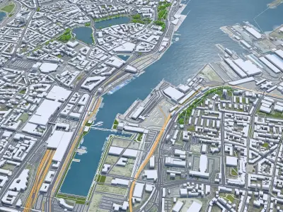 Kiel Downtown Germany Low-poly 3D model