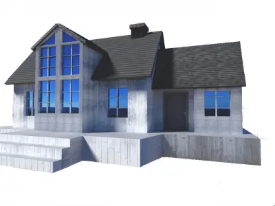 low poly house Low-poly 3D model