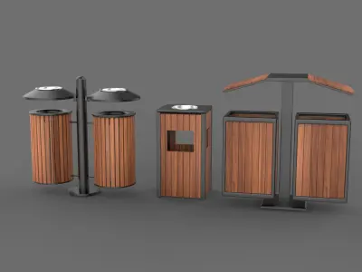 Outdoor Trash Bin 3D model