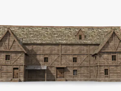 Medieval house x20 Low-poly 3D model