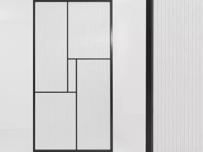 Glass partition door 82 Low-poly 3D model