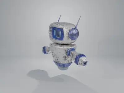 Blue Robobot BR-02 Low-poly 3D model