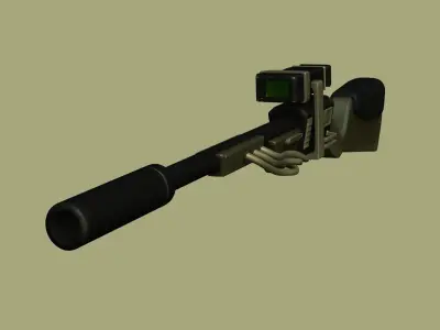 Sci-Fi Sniper Rifle - Gun - Weaponry Low-poly 3D model