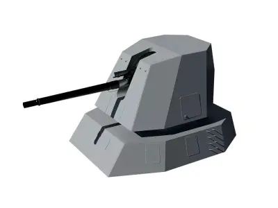 Oto Melara 127 64 Lightweight LW naval gun mount 3D model