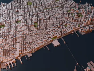 New York City Map Manhattan 3D model