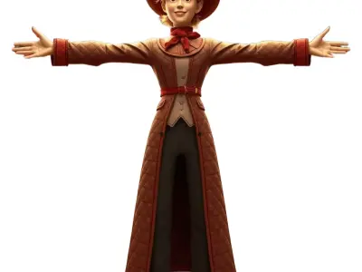 Charming Vintage Character model pack Low-poly 3D model