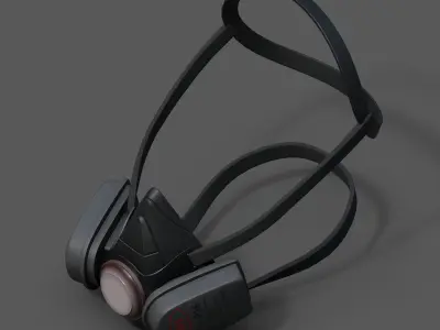 Gas mask protection futuristic technology armor  Low-poly 3D model