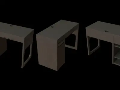 Desk PBR 2k Low-poly 3D model