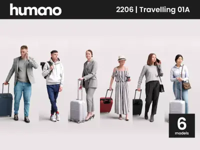 Humano 6-Pack - TRAVELING PEOPLE - 6x 3D models A