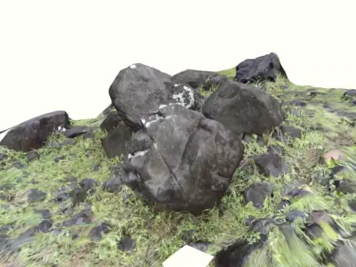 Rocks in Forest Set of 3 rocks 3D model