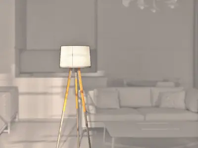Floor lamp tripod Anthropologie Low-poly 3D model