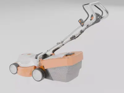 Lawn Mower 3D Model Without Bottom Blades 3D model