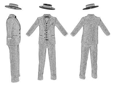 Mr Gatsby Full Outfit Low-poly 3D model