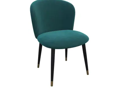 Chair teal velvet dining 3D model
