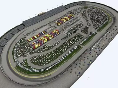 Milwaukee Mile Speedway Game Ready Low-poly 3D model