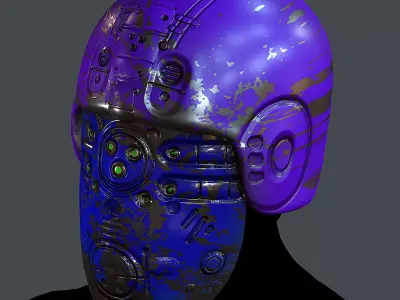 Gas mask helmet 3d model scifi Low-poly  Low-poly 3D model 529
