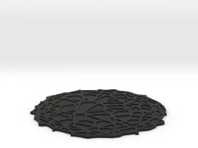 Drink coaster with floor - Voronoi No IV 3D print model