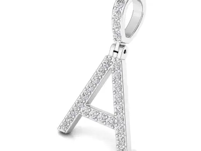 Alphabet A-letter single row pendant 3D print model