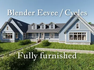 Modular Classic Style American House 20 Low-poly 3D model