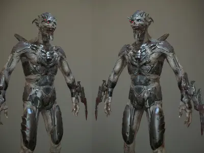 Ghoul soldier Low-poly 3D model