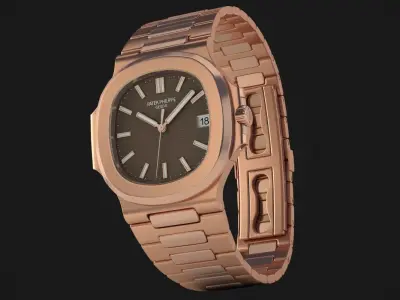 Patek Nautilus Rose Gold 3D model