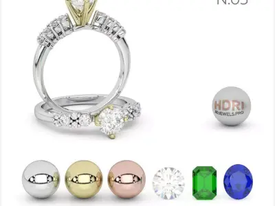 6 Contrast Light Studio HDRI For 3D Jewelry Rendering Pack1 Texture