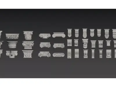 European-style column ornamentation 3D model