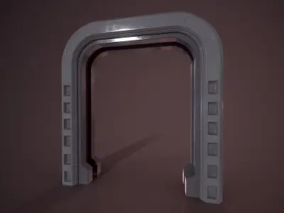Sci Fi Door Low-poly 3D model