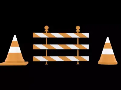 Road-barrier Low-poly 3D model
