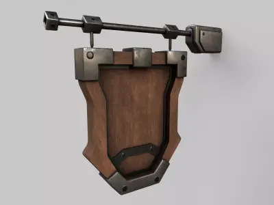 Shield Sign V2 Low-poly 3D model