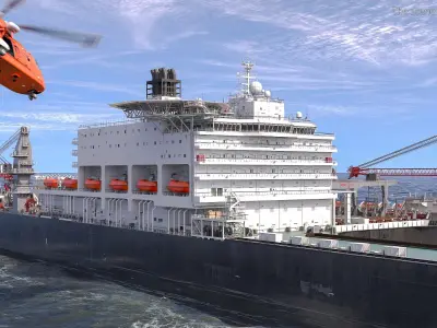  Allseas Pioneering Spirit Offshore Construction Vessel Rigged for Maya 