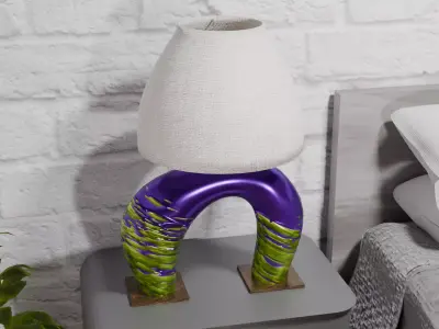 Odd Organic Abstract Table Lamp Low-poly 3D model