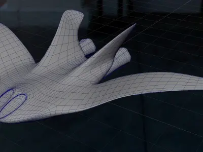 Sleek spaseship Low-poly 3D model