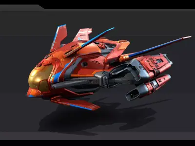 SPARROW Fighter Spacecraft  Low-poly 3D model
